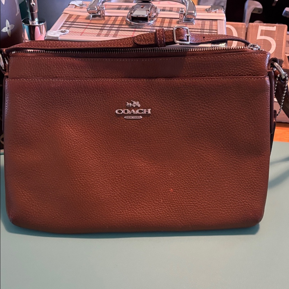 Coach Dark Brown Leather crossbody bag